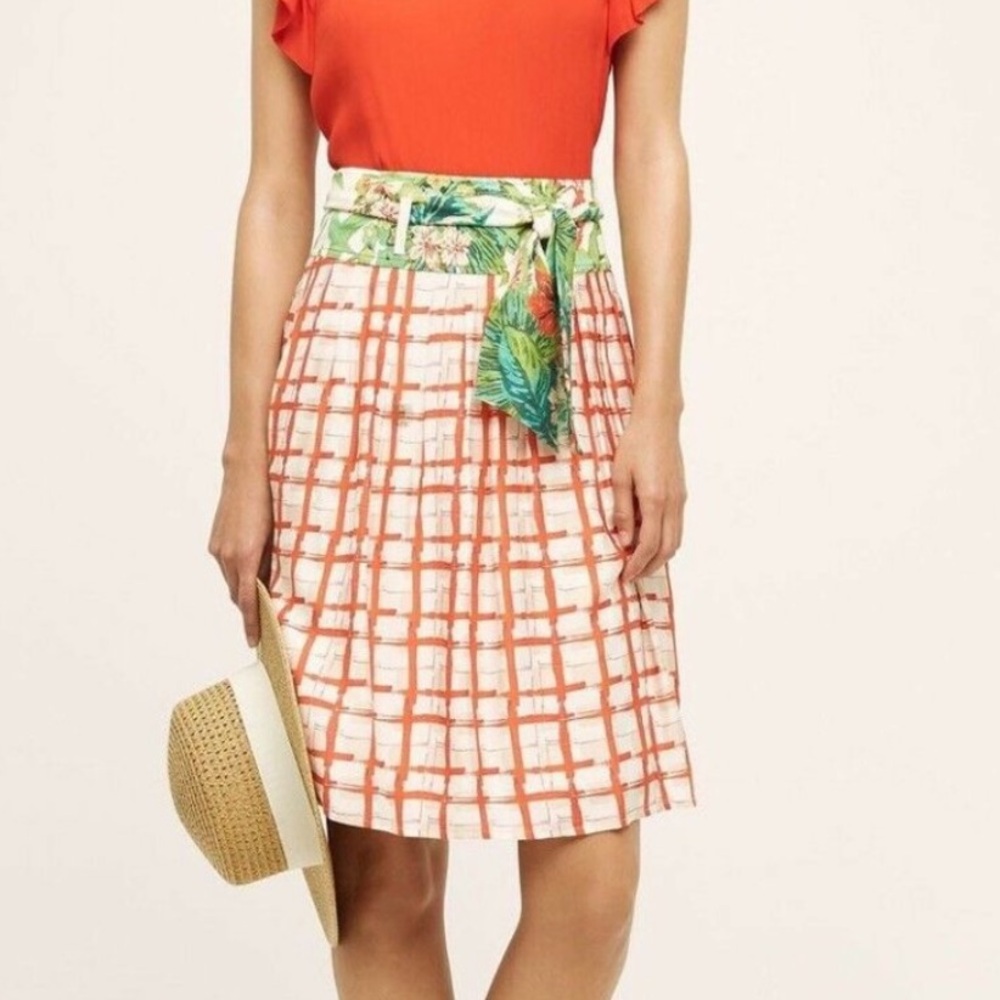 ANTHROPOLOGIE ~ MAEVE ~ RED & WHITE COUNTRY FAIR SKIRT ~ SIZE 6 - Picture 2 of 12